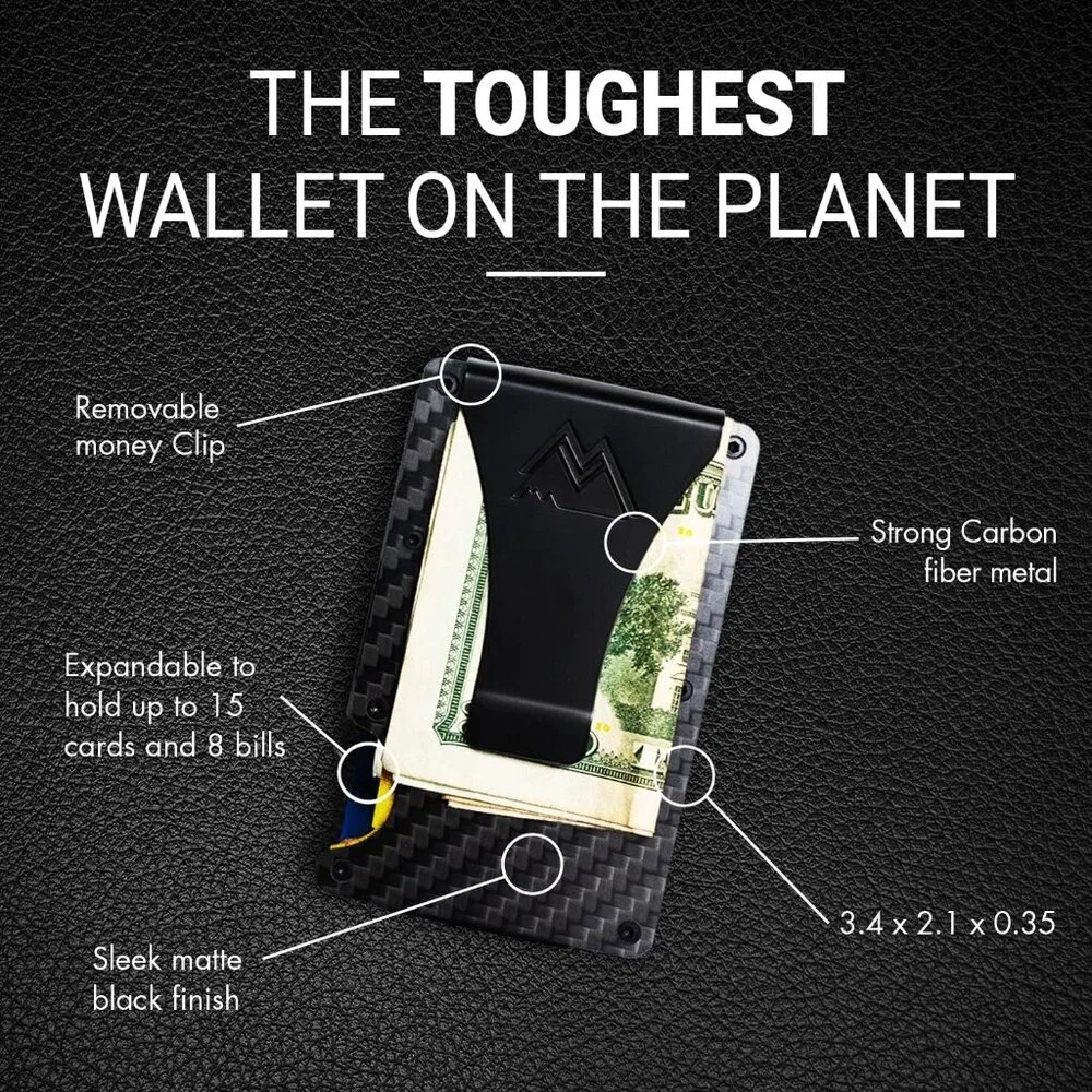 Minimalist Wallet for Men Slim RFID‎ Blocking Wallet Scratch Resistant Matte